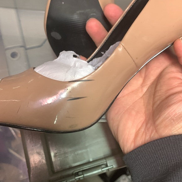 Nude Peep Toe Heels, Size 8.5 - Picture 4 of 5